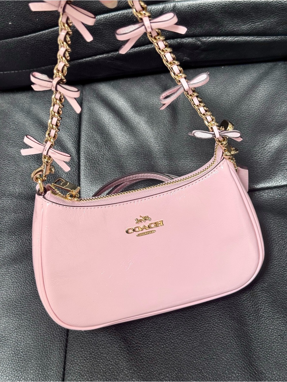 NWT Coach Teri Mini Crossbody Bag With Bows In Soft Pink CDW68